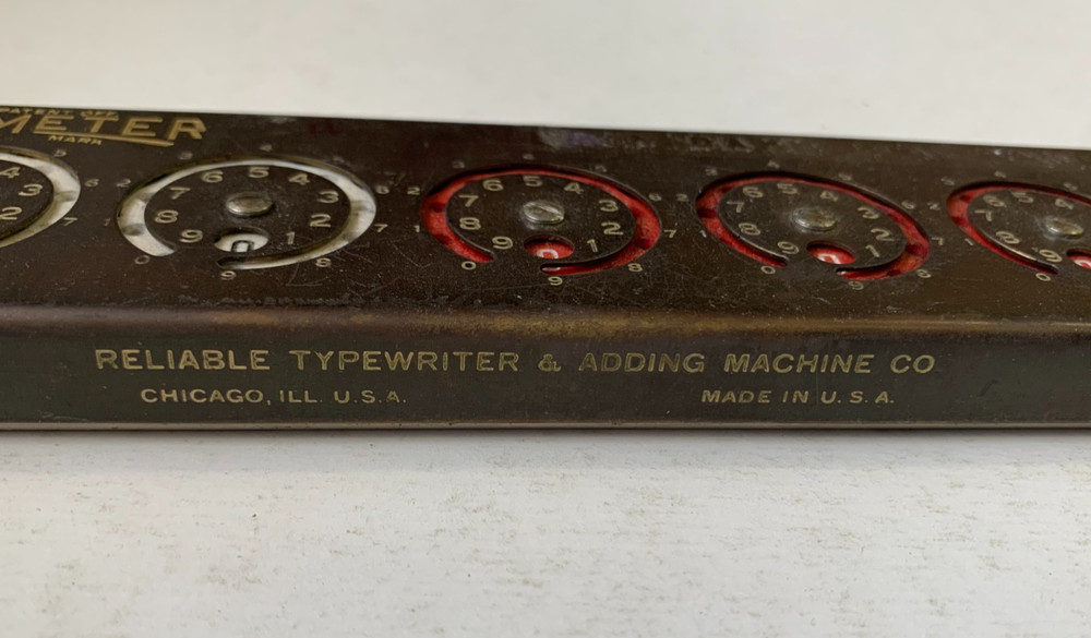Vtg. ADDOMETER Reliable Typewriter & Adding Machine Co. w/ org. box & directions