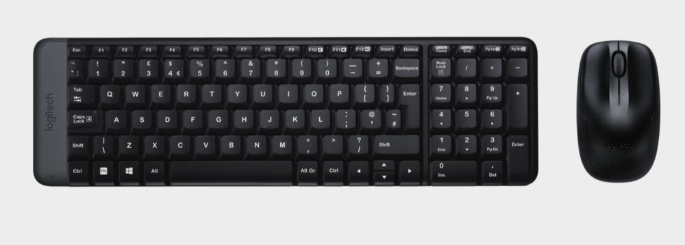 Logitech MK220 Space-Saving Wireless Keyboard & Mouse Combo 10m Range Spanish