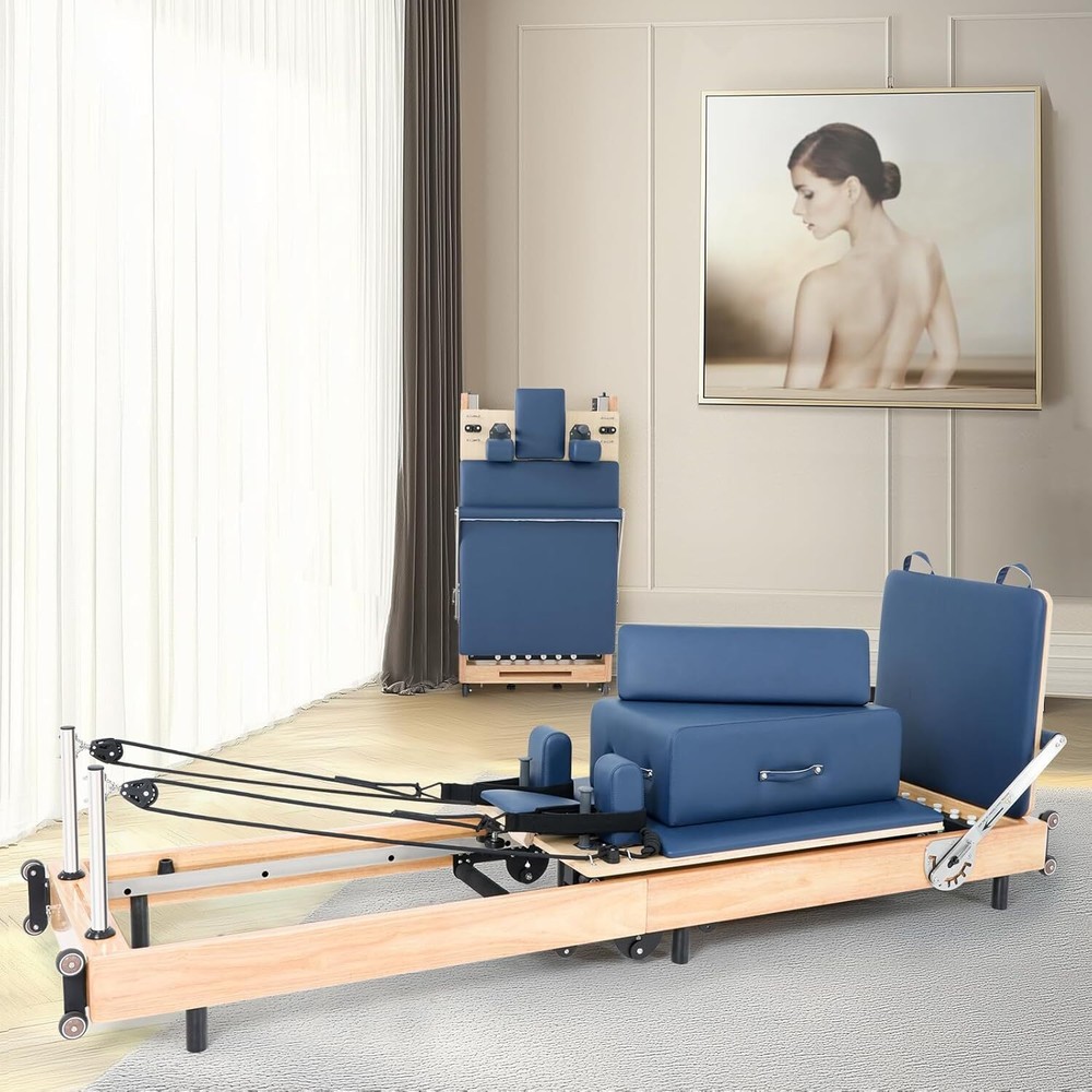 NAIZEA Pilates Reformer Machine Equipment with Spring forWorkout Foldable 500lbs