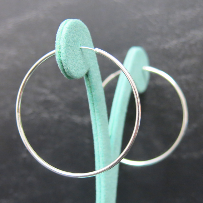 925 Sterling Silver 1.5mm Endless Hoop Earrings All Sizes