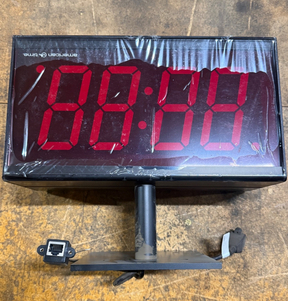 American Time PGE442RCE Digital Clock, Red 4-Digit, Double-Face CeilingMount NEW