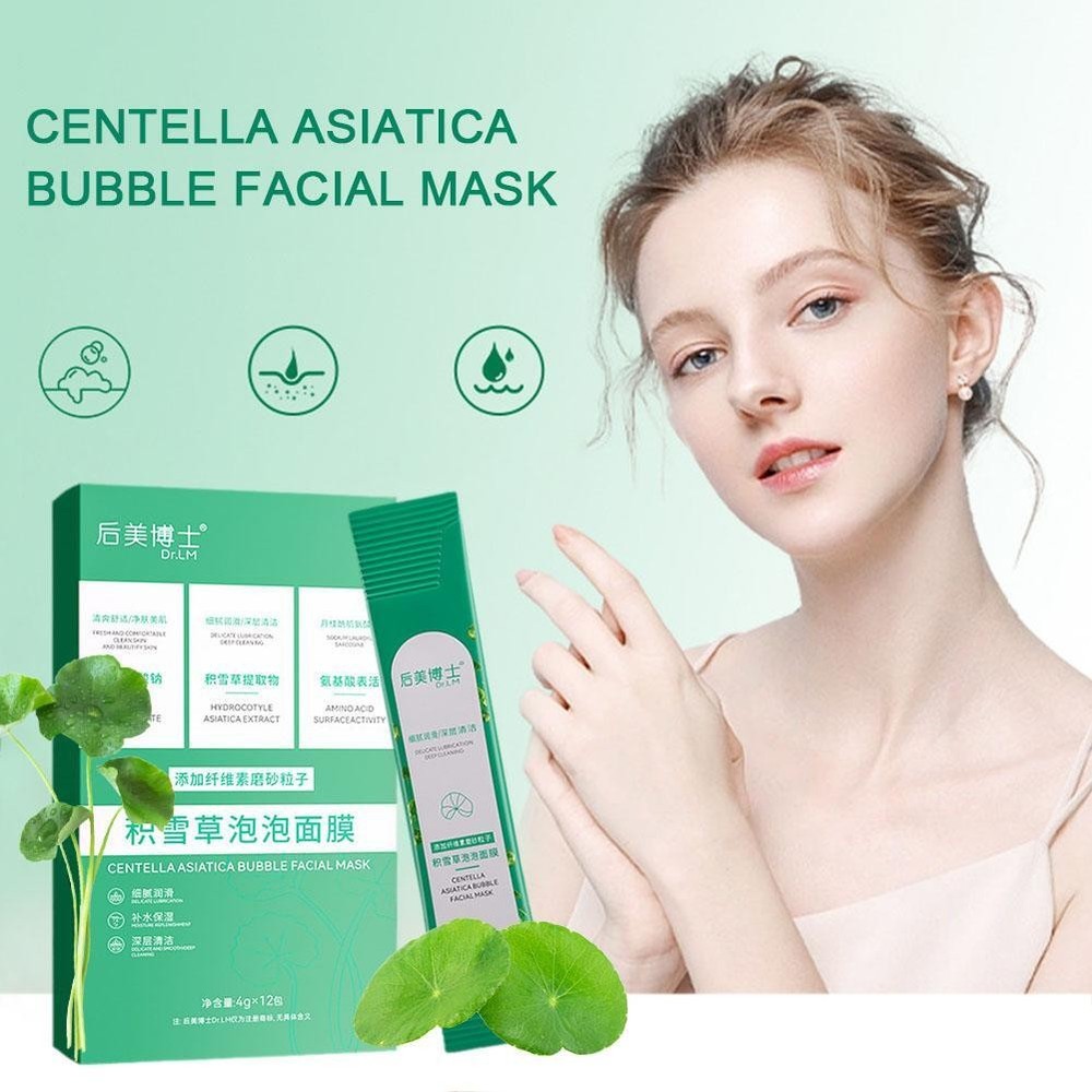 12pcs Bubble Face Sheet Masque Centella Asiatica Bubble OilControl|us~ B1C8