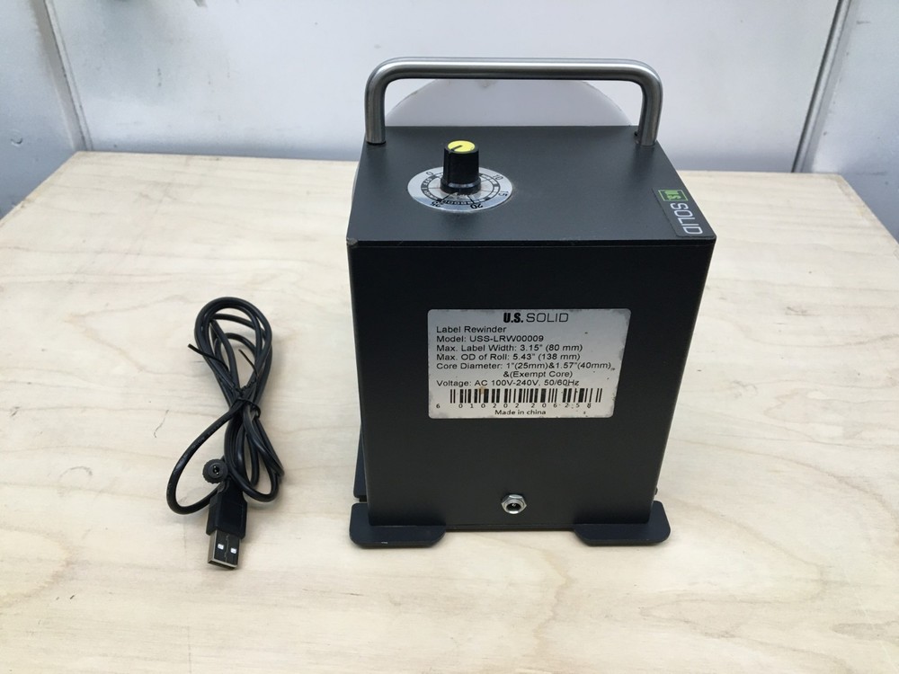 U.S. Solid Label Rewinder Machine, USS-LRW00009, w USB cord