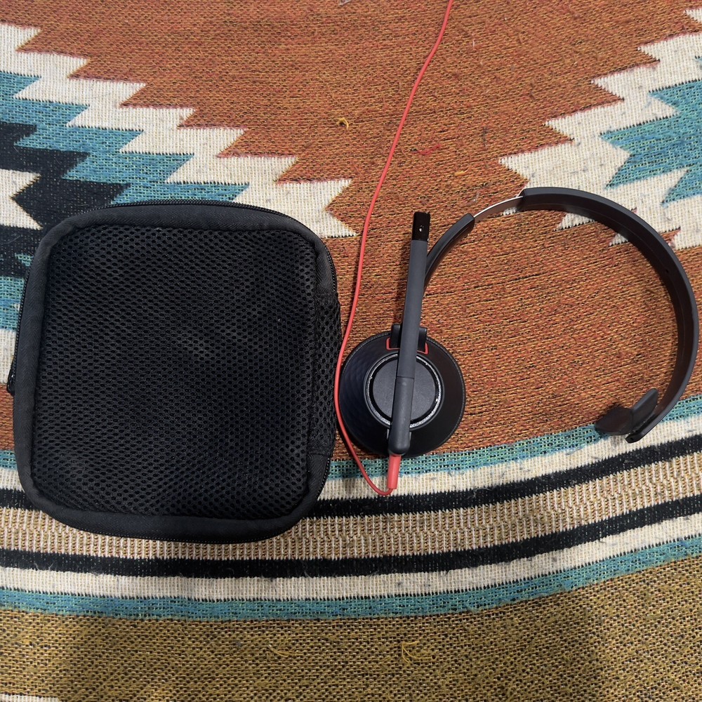 Poly C5210 Wired Headset Single Work At Home Remote 204DB1 Black/Red USB Speaker