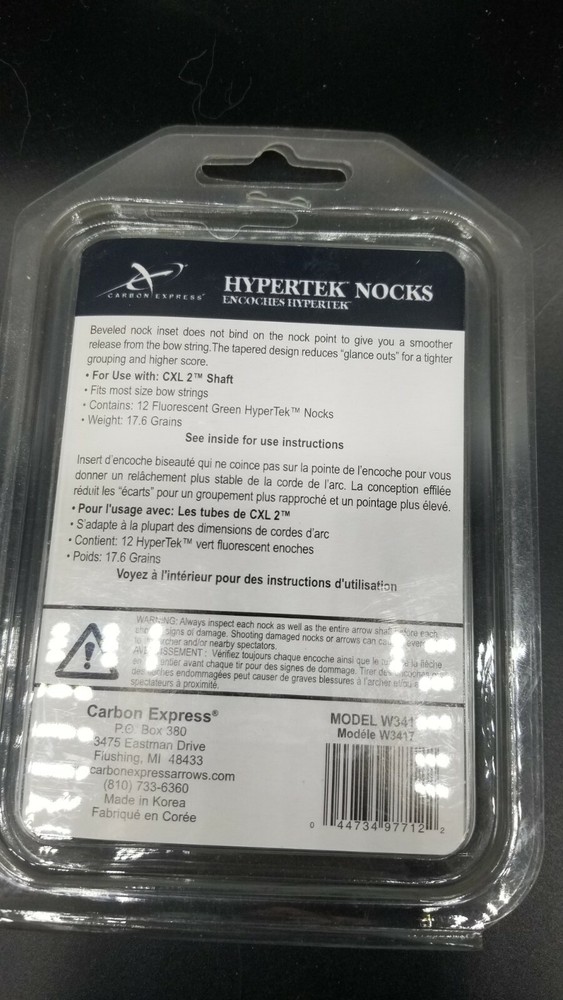 Carbon Express CXL 2 HyperTek Nocks 12 pack W3417