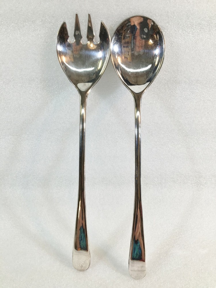 Silver Plated Salad Serving Spoon & Fork ITALY