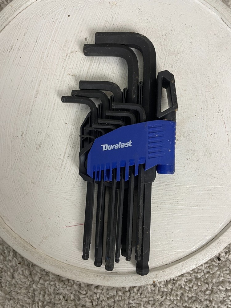 Duralast Short Arm Hex Allen Key Set w/ Holder Hexagonal Socket Black