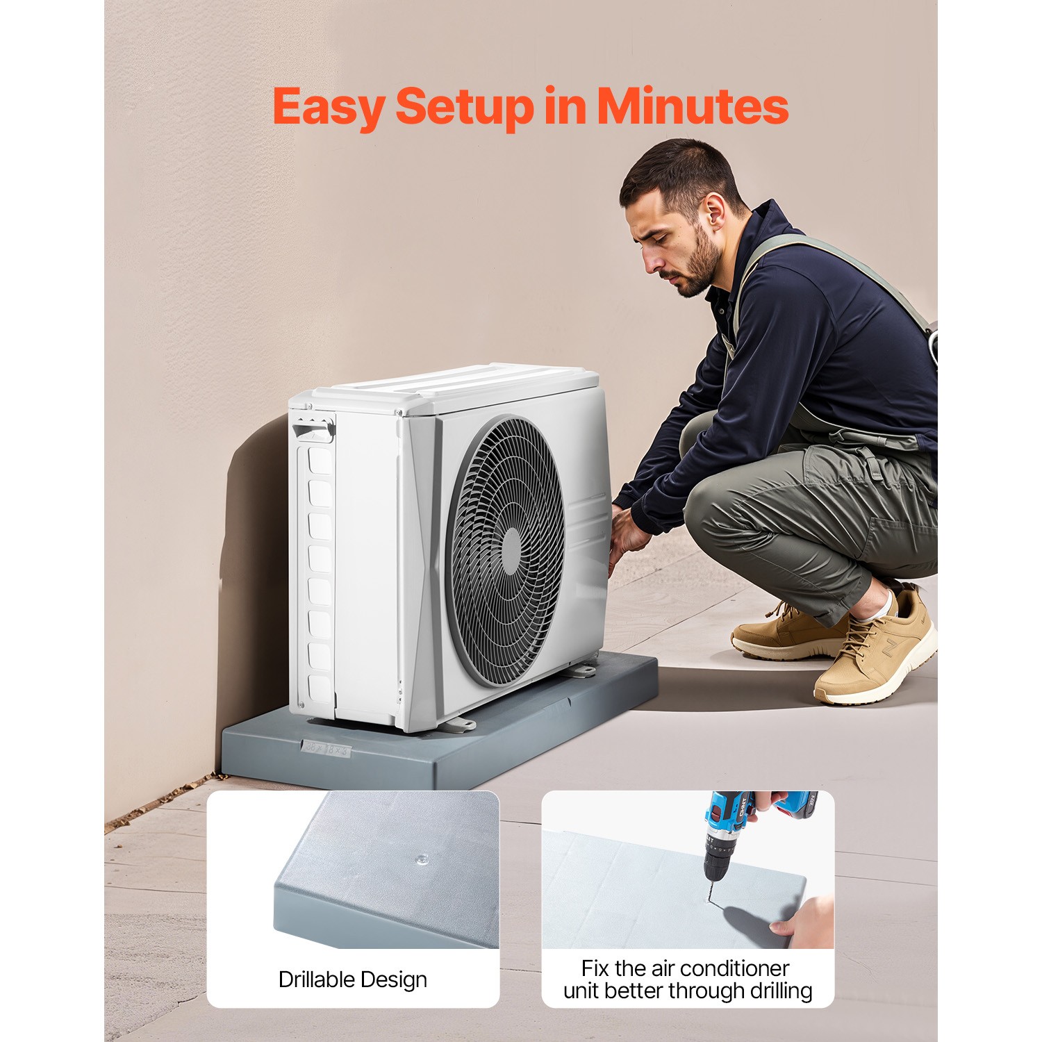 Mini Split Pad for 9000-36000 BTU Anti Vibration Outdoor Pads