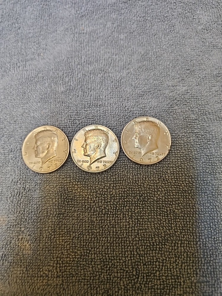 3 Kennedy Half Dollars, 1972
