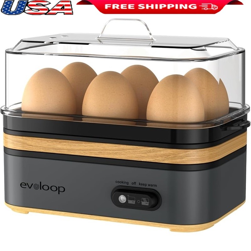Multi Functional Egg Cooker Boil Poach Scramble 6 Egg Capacity Easy Clean New