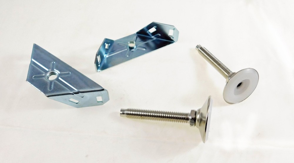 Pair Corner Leveler Brackets with 3" Adjustable Nylon Base Leveler