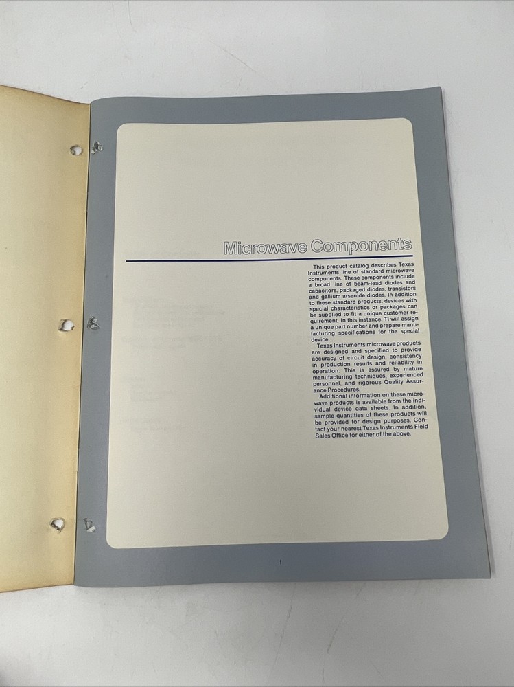 1978 Rare Microwave Components Master Selection Guide From Texas Instruments TI
