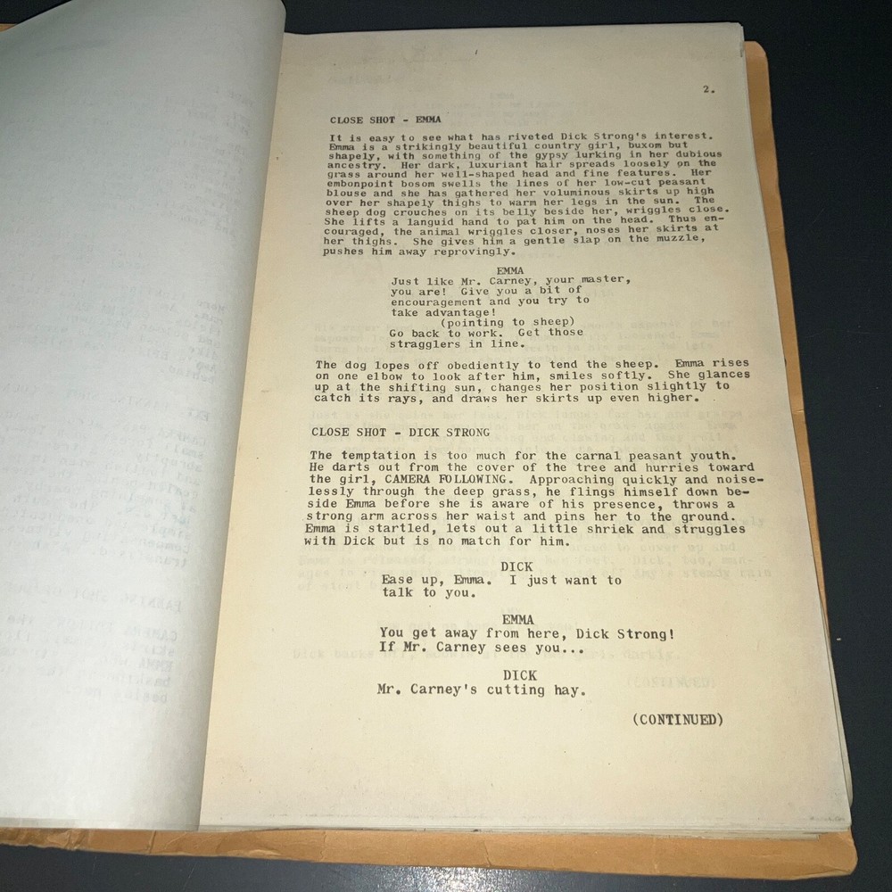 Original 1968 Emma Hamilton Movie Script 2nd Draft Historical Drama Notes COA