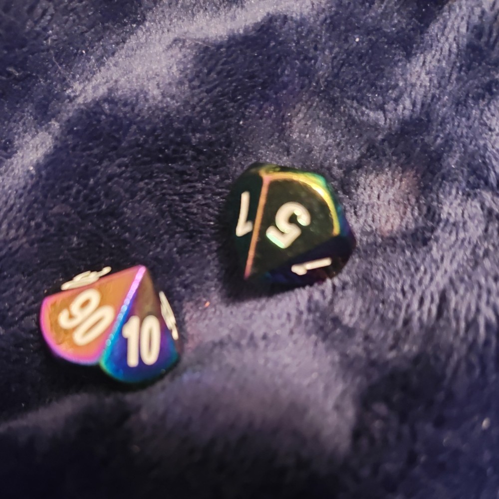 7 Die Count 16mm Flame Torched Rainbow Dice