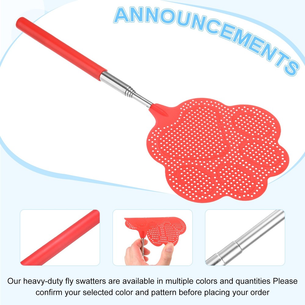 6-Pack 29~76 cm Plastic Fly Swatter for Indoors [Red]