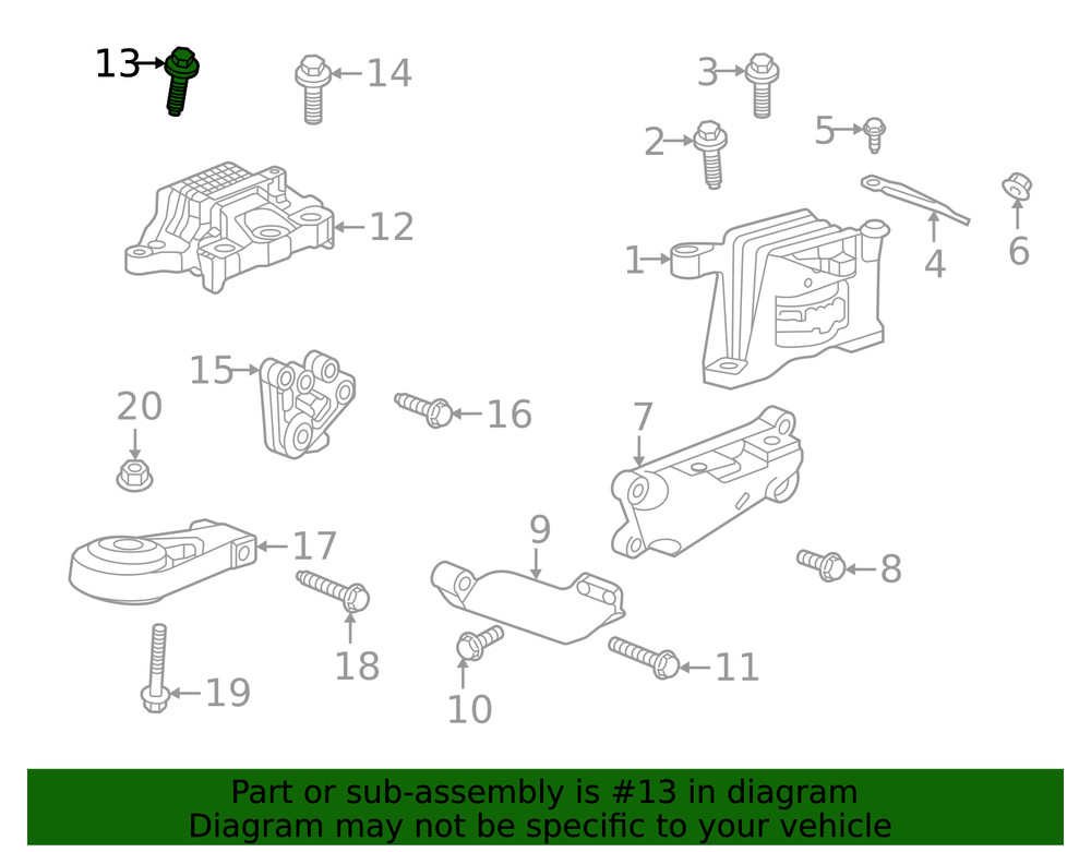 Genuine GM Upper Brace Bolt 11603080