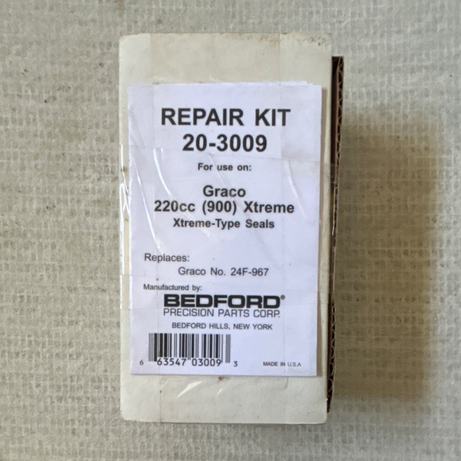 Bedford Repair Kit 20-3009 for Graco 220cc (900) Xtreme Seals 24F-967