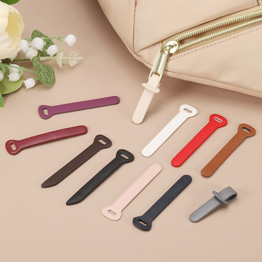30 Pcs Leather Zipper Puller, 2.6" Zipper Sliders, Dark Brown