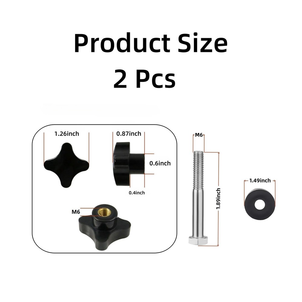 SZHSYJY Universal Black Replacement Knobs for Rollator Walker - 2 Sets