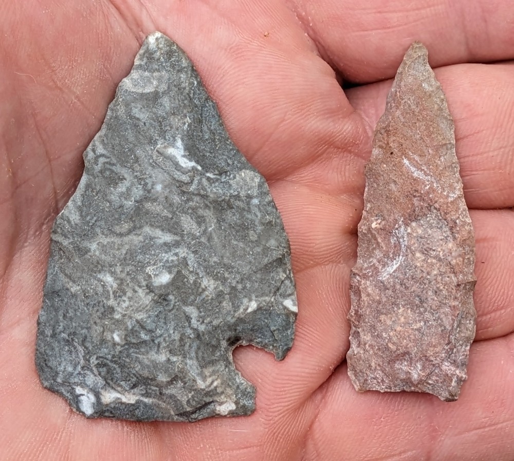 2 arrowheads made by George Nall