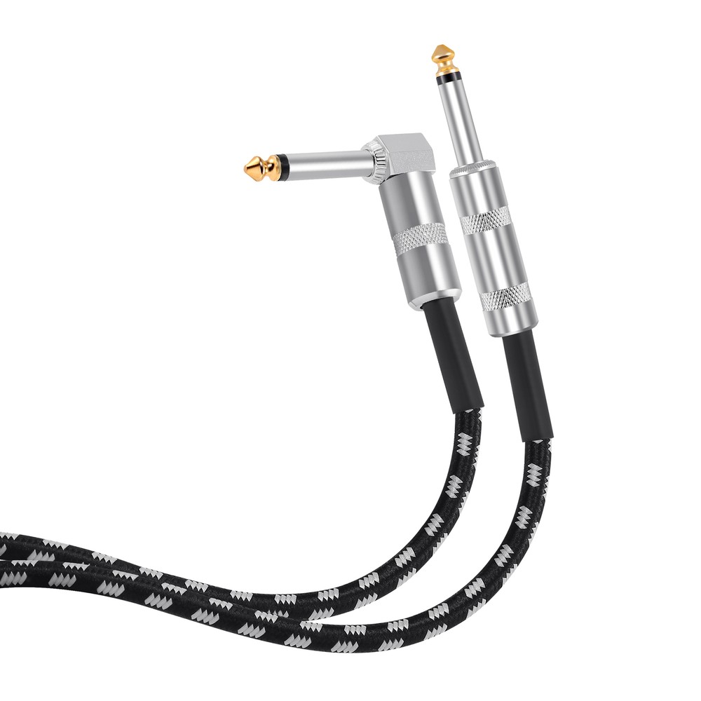2 Pack 20ft Electric Patch Cord Guitar Amplifier Amp Cable Right Angle 90 Degree