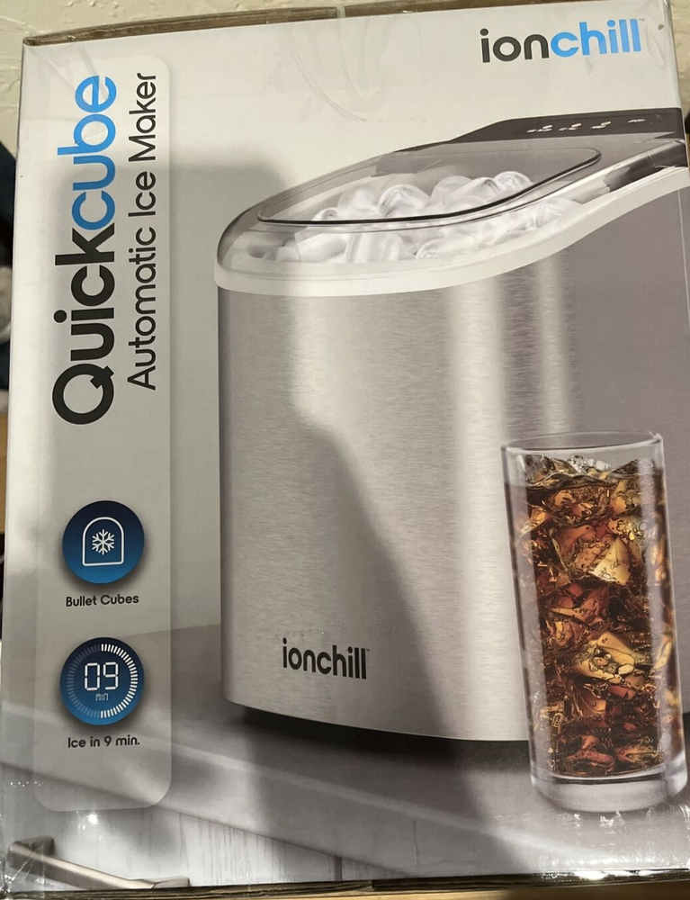 ionchill Quick Cube Ice Machine 26lbs/24hrs Portable Countertop Bullet Ice Maker