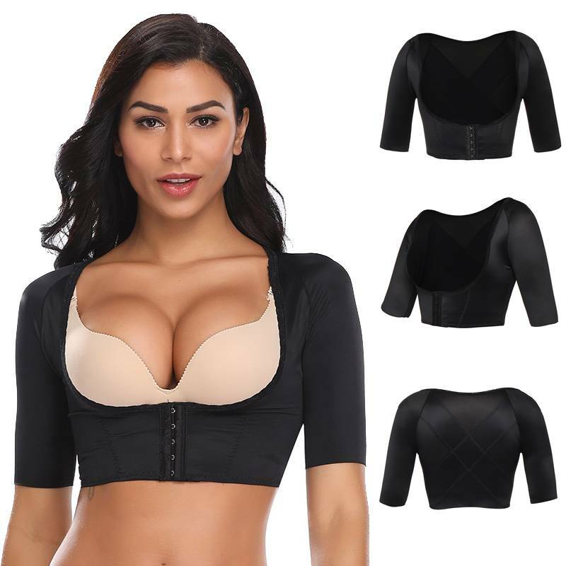 Womens Upper Arm Shaper Compression Posture Corrector Tops Fat Burner Shapewear