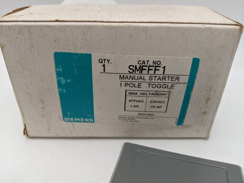 Siemens SMFFF1 Class SMF Manual Starter Toggle Operator 277 Volt AC 1HP 1 Pole