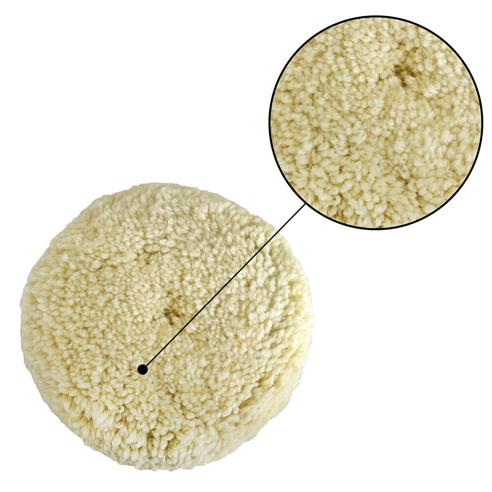 3/4/5/6/7Wool Polishing Pad 100%Natural Wool Buffing Pad Hook & Loop Backing Pad