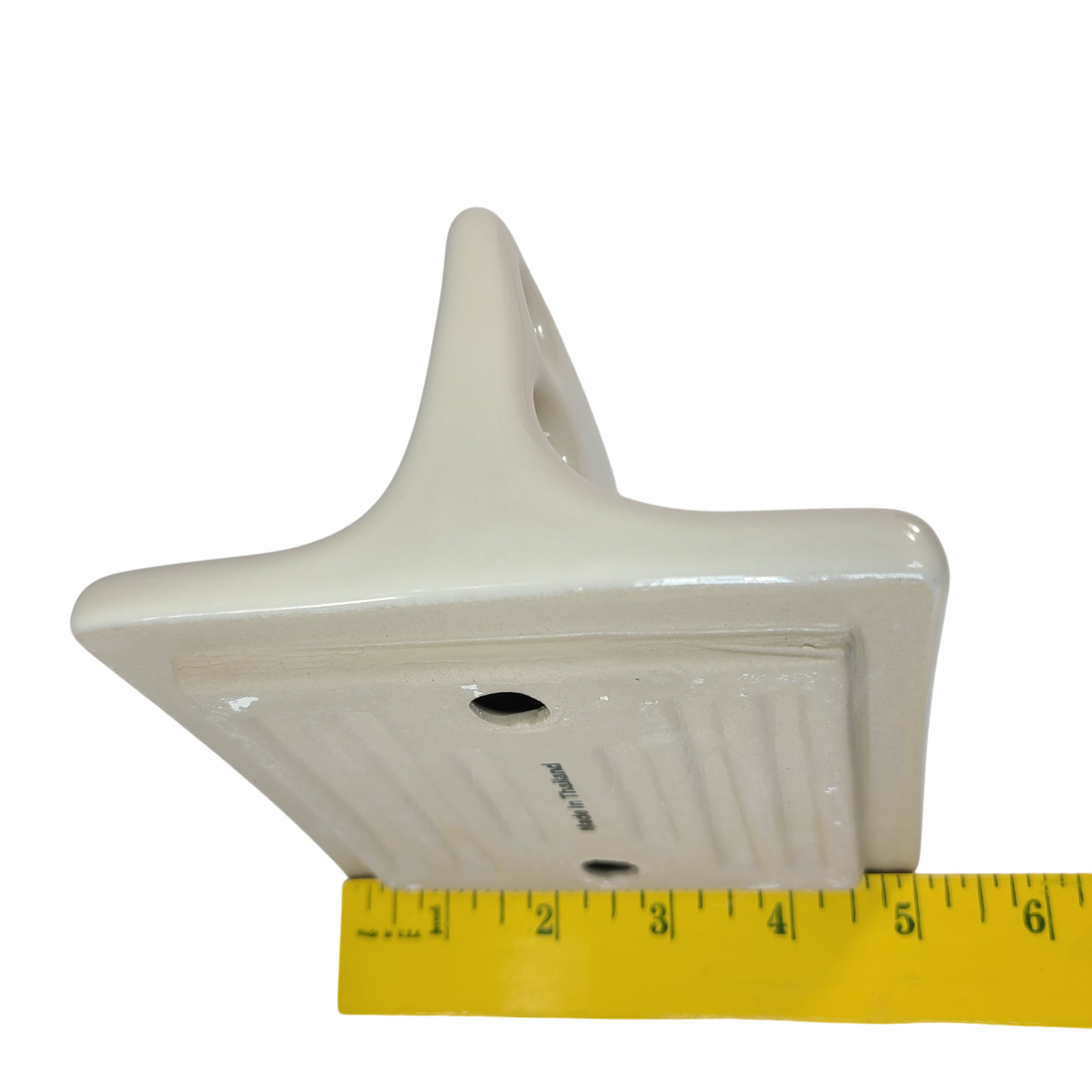 Vintage Beige Bone Almond Ceramic Tile Toothbrush Holder Tumbler Cup Tray Retro