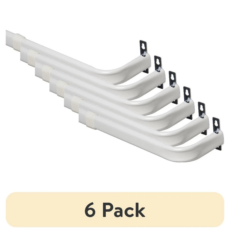 (6 pack)2"Basic Metal Wrap Around Adjustable Curtain Rod,28-46"Adjustable Length