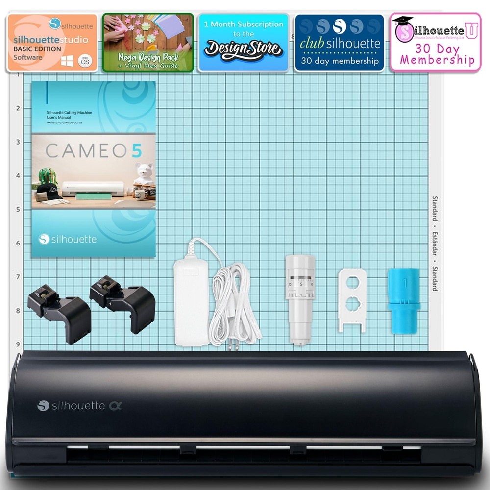 Silhouette Black Cameo 5α Alpha with Electrostatic Grip Mat Attachment