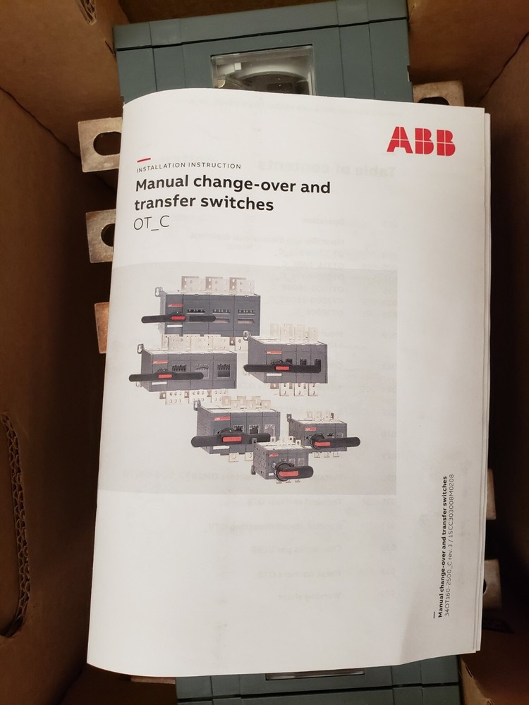 NEW ABB OT400E33CP 400A, 6 pole manual change-over switch