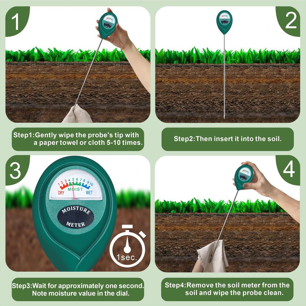 XLUX Long Probe Deep Use Soil Moisture Meter Sensor, Water 40CM-2 Pack