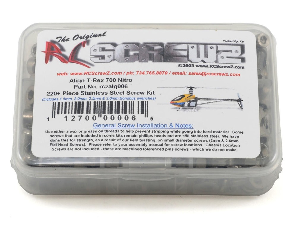 RC Screwz Screw Set: T-REX 700 Nitro [RCZALG006]
