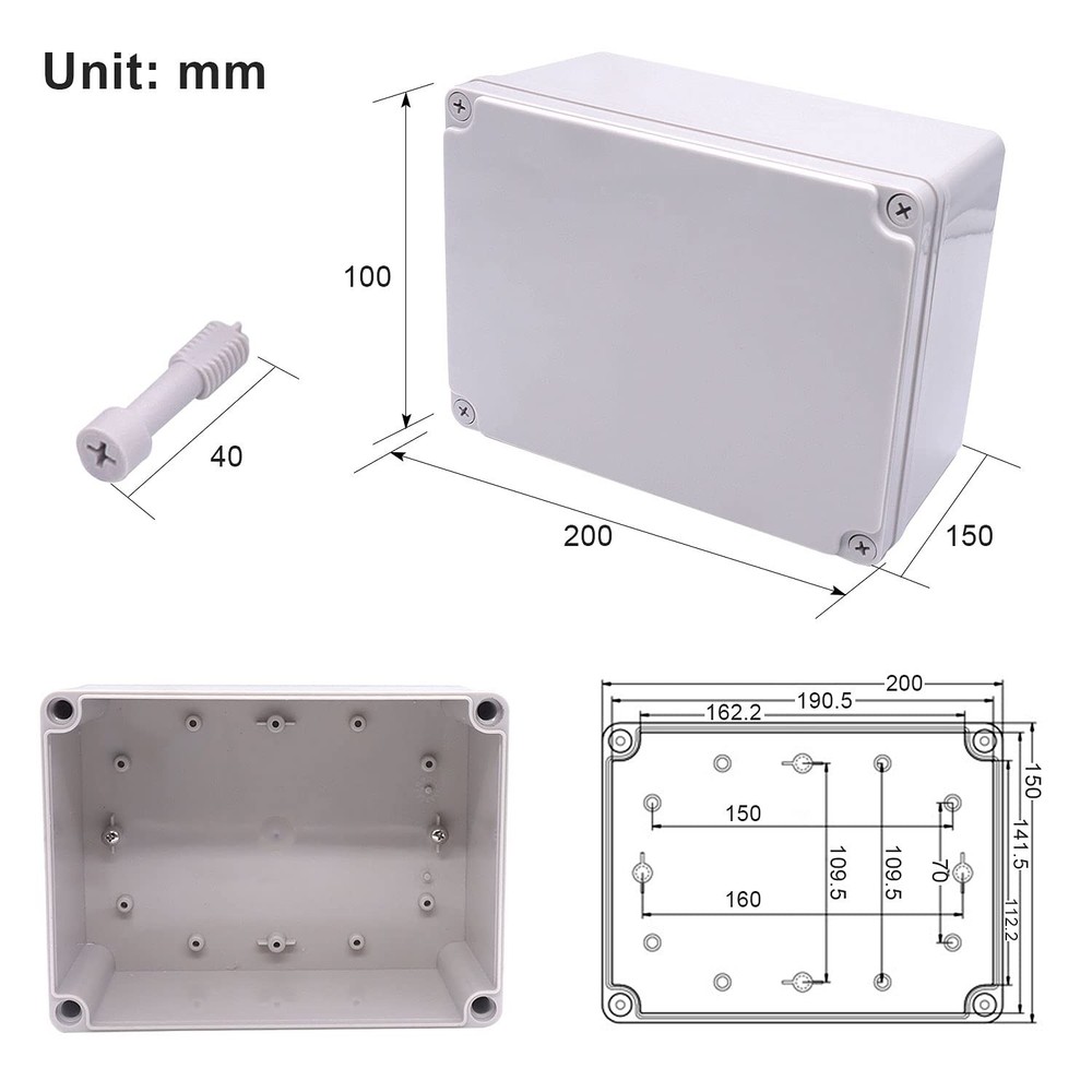 /Waterproof Dustproof IP67 Junction Box ABS Plastic Electrical Project Box DIY C