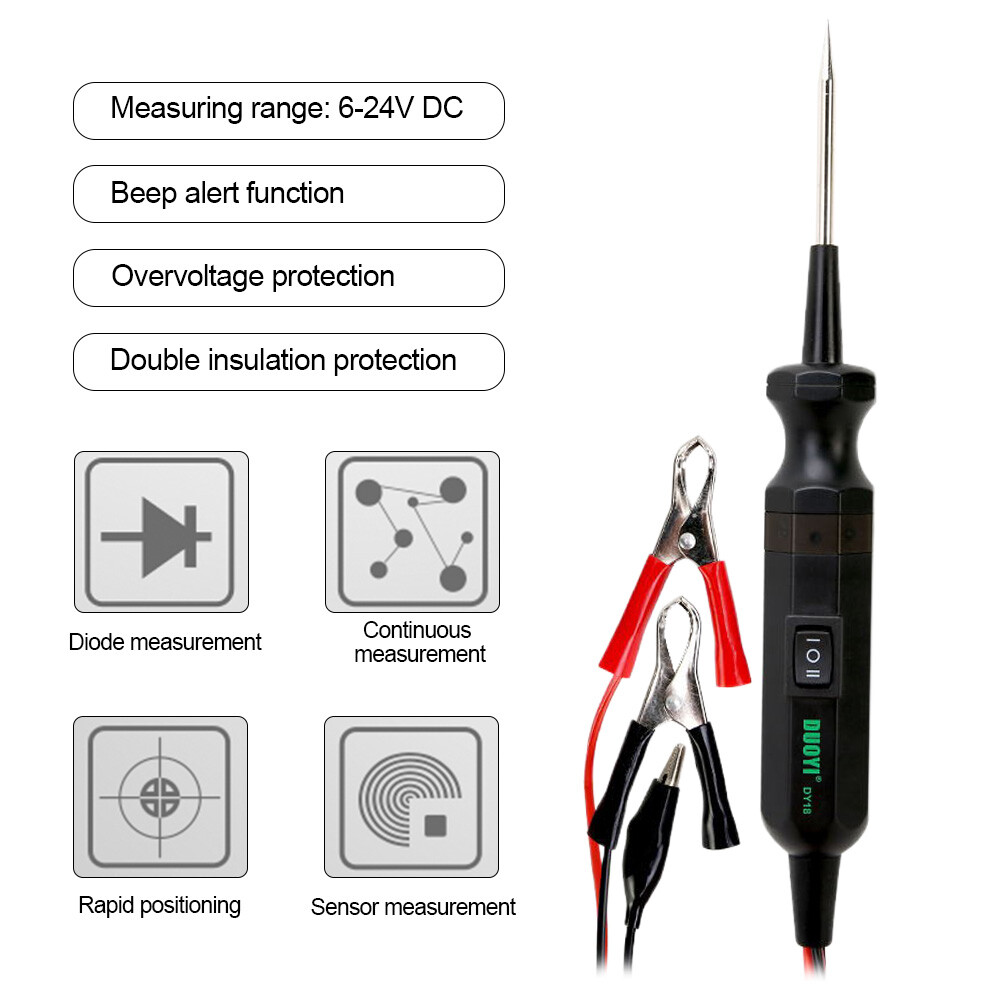 Automotive 6-24V Digital Circuit Teste Continuity Tester Multimeter Voltmeter