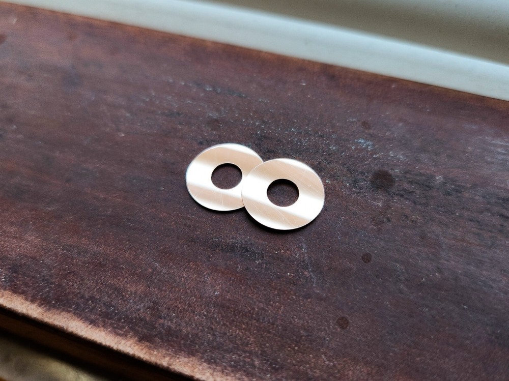 Hand lapped, Polished Bronze Washers for Benchmade Mini Bugout, Bugout, Bailout
