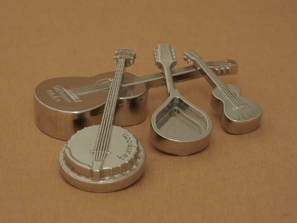 Americana Measuring Spoons- Stringed Instruments- Musical Strings- Guitar, Banjo