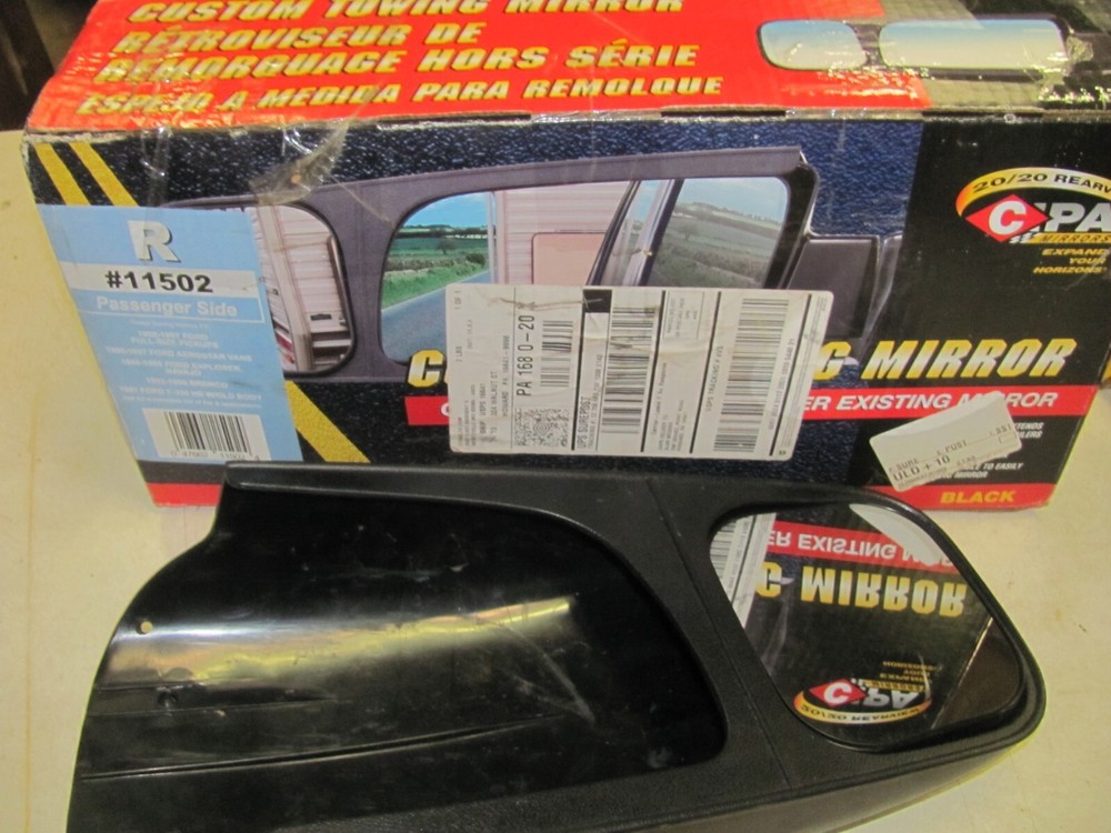 Custom towing mirror for Ford vehicles.