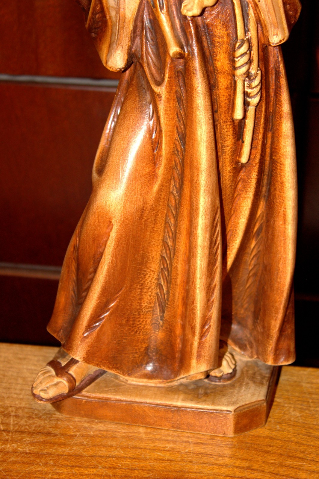 14" HAND CARVED WOOD CATHOLIC PATRON SAINT ANTHONY JESUS STATUE FIGURE SCULPTURE