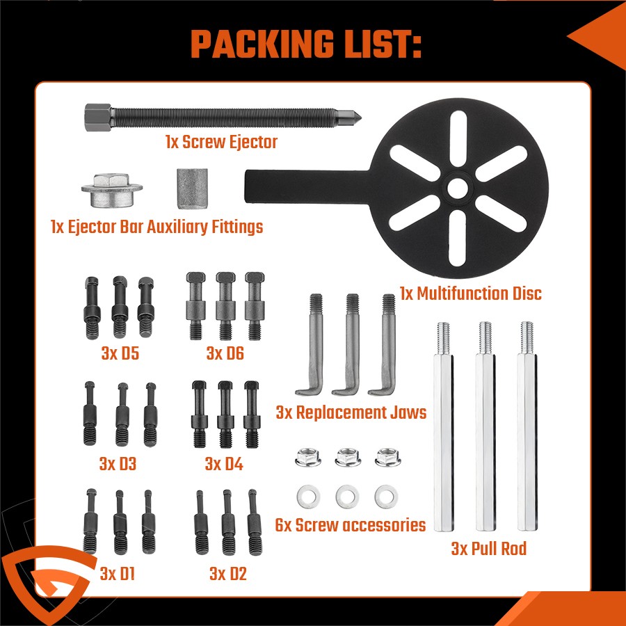 21 in1 Bearing Puller Set Three-jaw Disassembly Tool Inner Hole Removal