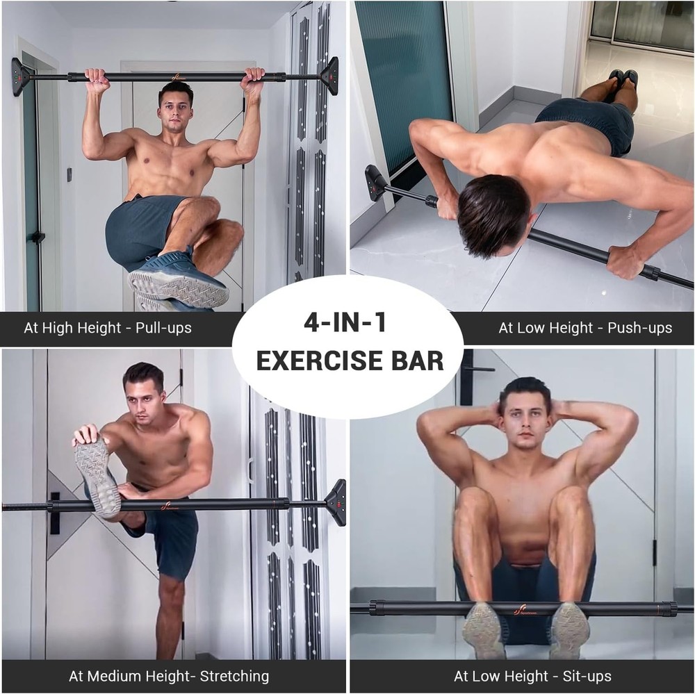 Professional Strength Training Chin-Up Bar - 29.5''-37'' Adjustable, Secure Fit
