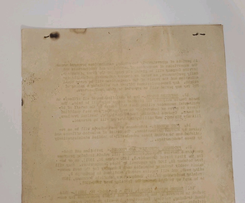 October 1930 HQ 3rd Engineers Schofield T.H. Training Memo 5 - Schedule