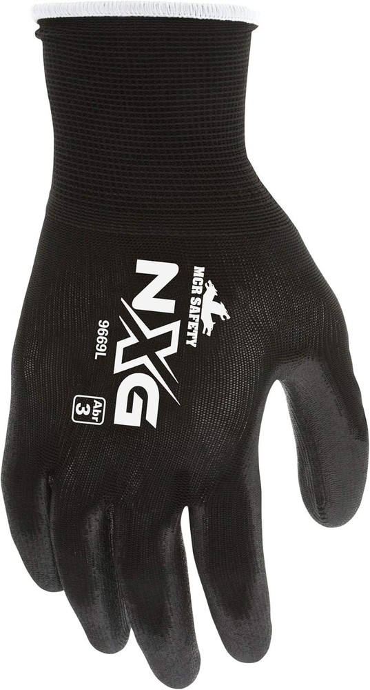 MCR Safety Work Gloves - 13G Nylon Shell & Polyurethane Coating, 1 Pair