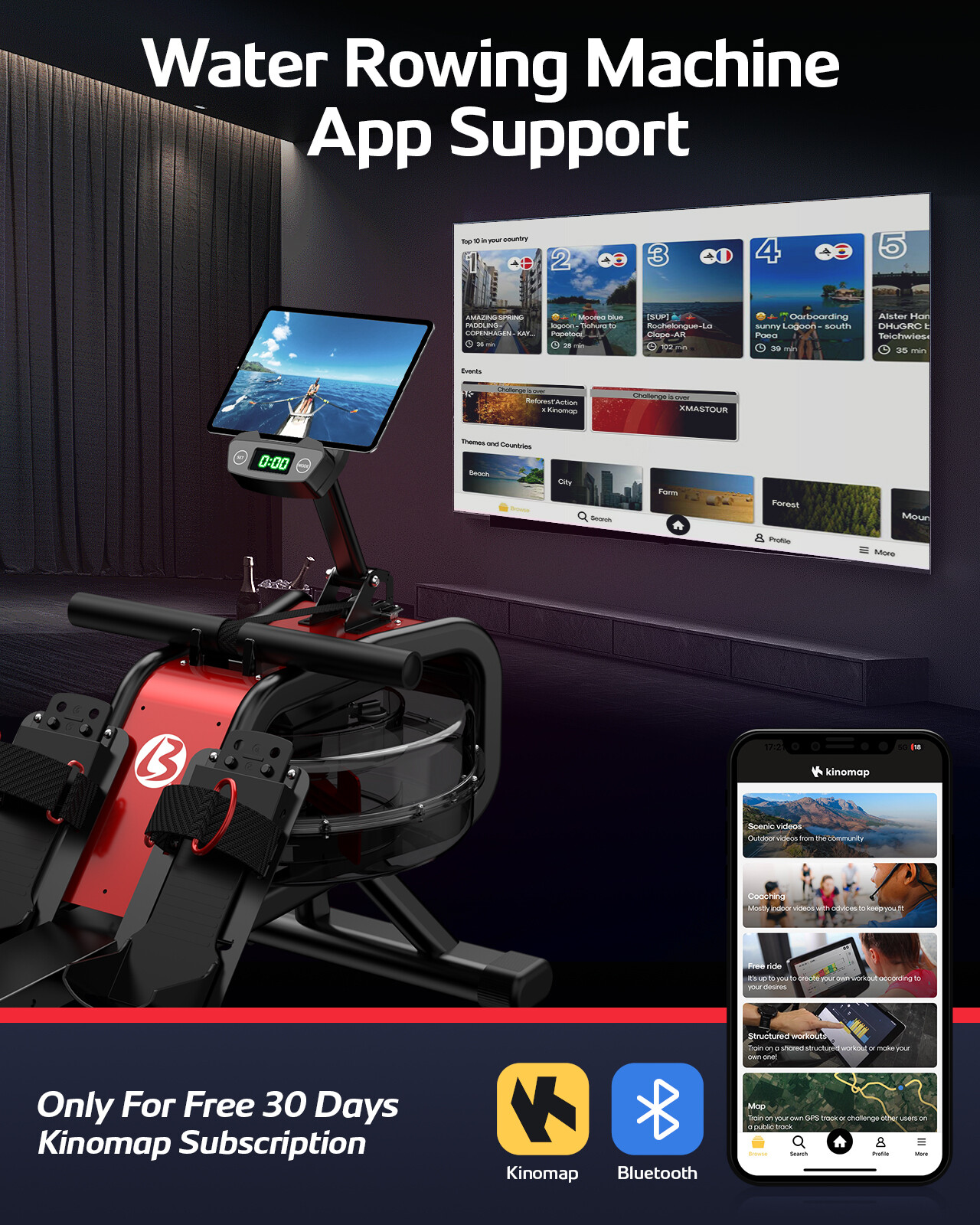 Magnetic Water Row Rowing Machine Rower 16 Levels Cardio Home Exercise Equipment