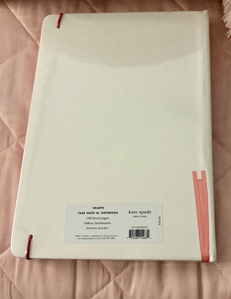 NEW Kate Spade Valentine's Day Take Note Large Notebook Journal