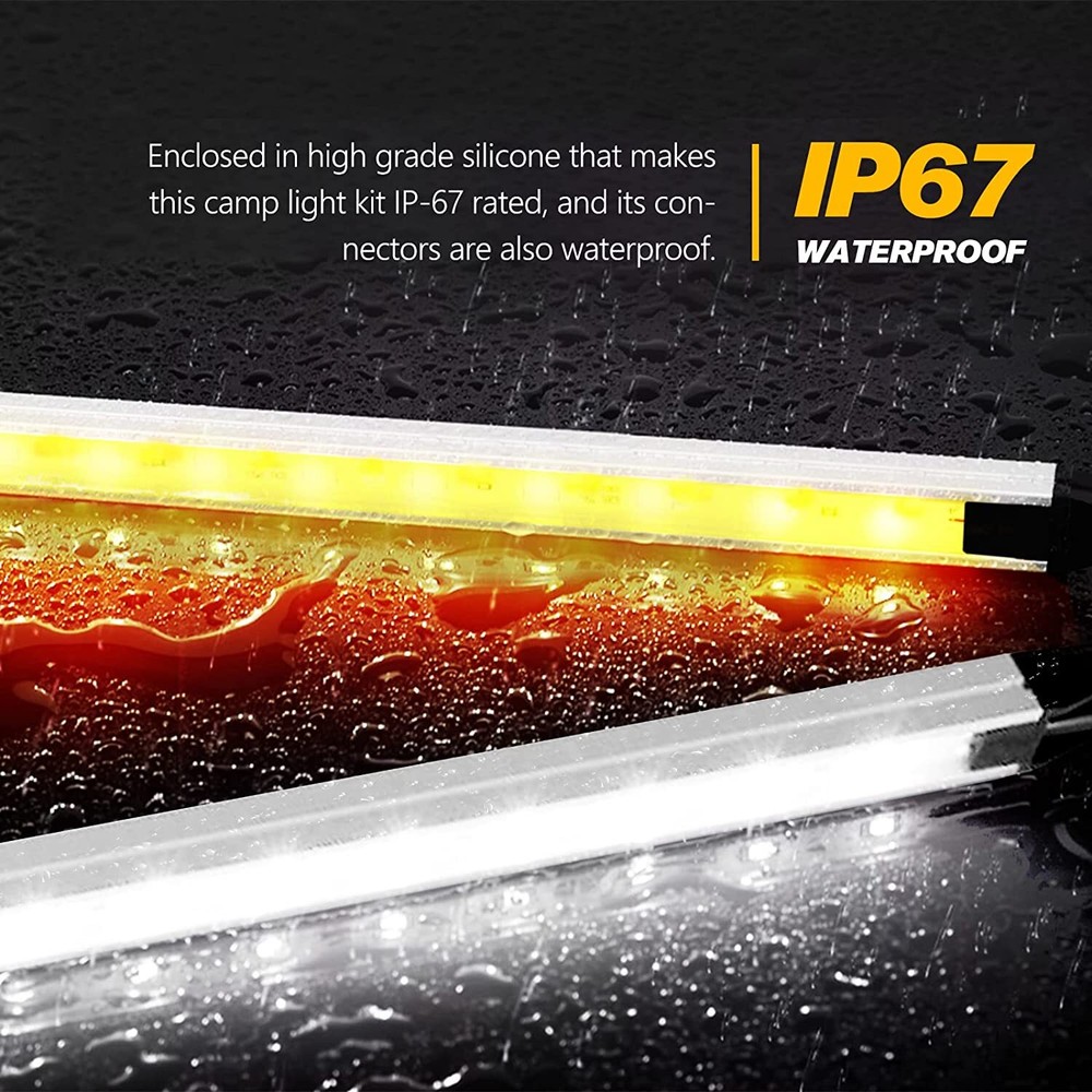 12V LED Interior Light Bar Aluminum Rigid String Lights with Dimmer Switch Water