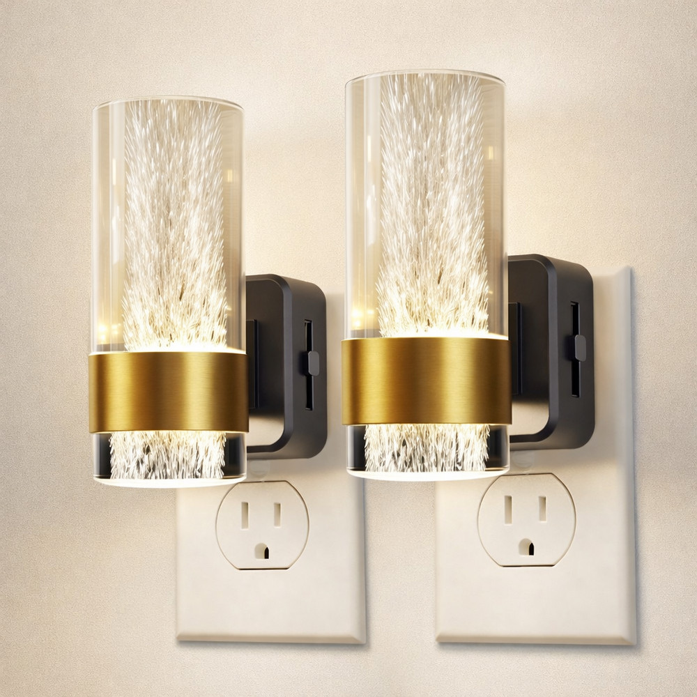 LED Night Light,Dimmable Night Lights Plug into Wall, 2 Pack Acrylic Nightlight