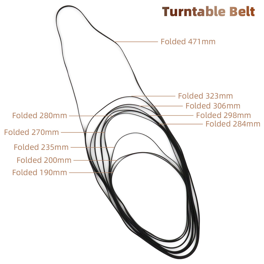 10pcs Turntable Belt Different Specifications Rubber Belt Replacement Part